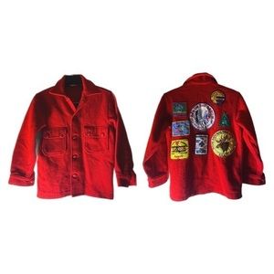 Kids Red Patchwork Fleece Jacket - Brand Unknown